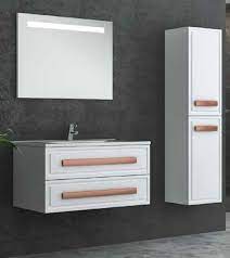 Welcome to stonewood our exclusive bathroom collection has been carefully chosen, bringing fine materials and design innovation to life. Casa Padrino Luxury Bathroom Set White Bronze 1 Vanity Unit And 1 Washbasin And 1 Led Wall Mirror And 1 Hanging Cabinet Luxury Bathroom Furniture