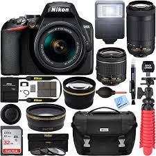 The nikon d3500 has one sd card slot which accepts both sdhc and sdxc cards. Amazon Com Nikon D3500 Dslr Camera With Af P Dx 18 55mm And 70 300mm Zoom Lens Bundle With 32gb Memory Card Camera Camera Nikon Zoom Lens Digital Slr Camera