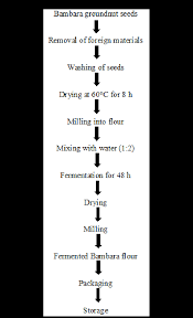 Process Flow Chart For The Production Of Fermented Bambara