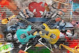graffiti guitar wall mural wallsauce ca