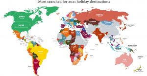 The middle east, africa, europe, asia, australia and north america. This Map Predicts The Most Popular Travel Destinations 2021
