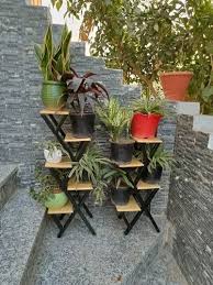Table Stand Wrought Iron Zig Zag Planter