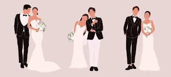 marriage couple vector art icons and