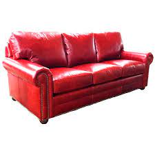Red Leather Queen Sofa Sleeper