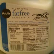 publix skim milk and nutrition facts