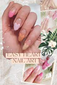 heart nail art design no nail tools