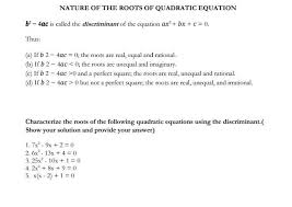 Quadratic Equation B² 4ac