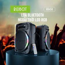 Loa Bluetooth Karaoke Ngoài Trời Đèn LED RGB ROBOT RB450 Công Suất Lớn 20W  Kèm Microphone