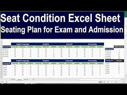 make seating plan for exam in excel