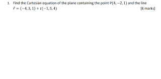 Solved Find The Cartesian Equation Of