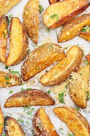 All the recipes i find are for dinky 5 to 8 ounce potatoes. Baked Potato Wedges The Fountain Avenue Kitchen