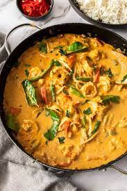 thai panang curry with prawns quick