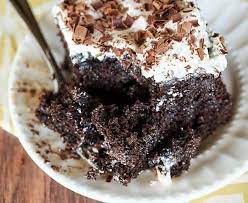 chocolate mudslide poke cake brown