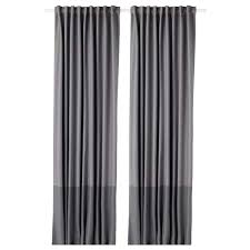 Blackout curtains offer a similar light blocking strength, but instead of pitch blackness, there is a sense of total sun blocking with a slight glow that penetrates the curtain. Marjun Blackout Curtains 1 Pair Gray 57x98 Ikea