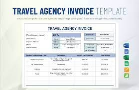 travel agency invoice template in