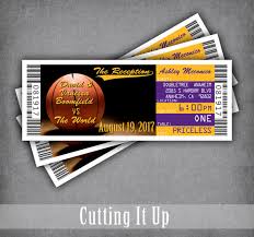 Basketball Wedding Ticket Place Cards Tented Seating Cards