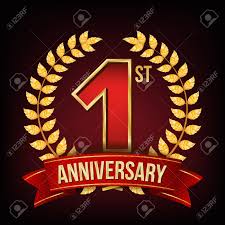 1 Year Anniversary Banner Vector On Black Background Royalty Free