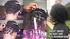 The hair strands are curled elegantly and the braid crochet hairstyle is done all over the head. How To Rubber Band Method Crochet Braids On Very Short Hair Youtube
