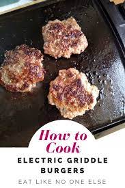 cook hamburgers on electric griddle