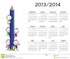 Simple Calendar On New School Year 2013 And 2014 Stock Vector
