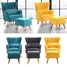 hotel wingback chair footrest stool