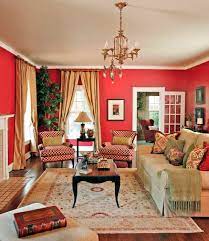 75 traditional living room with red