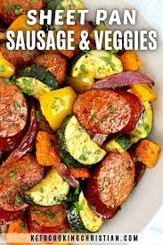 sheet pan sausage and veggies keto