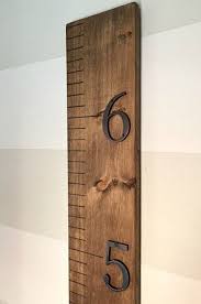 Wooden Growth Chart Ruler With Bronze Numbers Growth Chart