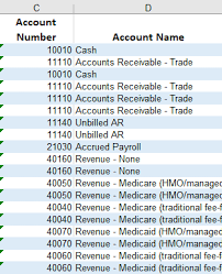 chart of accounts mapping in axs