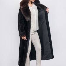 Dark Brown Sheared Mink Fur Coat