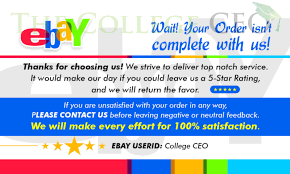 Ebay Seller Thank You Feedback Cards Template Free Download The