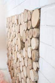 diy faux wood log fireplace screen a