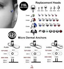 Micro Dermal Anchor And Accessores Body Piercing 0 2 0 3