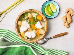 monkfish soup with ginger lemongr