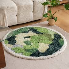 living room moss rug polyester