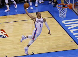 The great collection of russell westbrook dunk wallpaper for desktop, laptop and mobiles. Russell Westbrook Dunk Hard Nba Mvp Thunder Basketball Oklahoma City Thunder Basketball