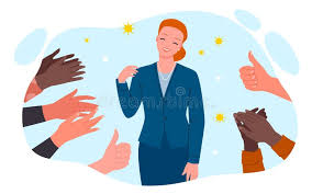 Cartoon People Clap and Cheer Happy Businesswoman, Office Workers  Appreciate Achievement of Hero Manager. Hands Applaud Stock Vector -  Illustration of company, good: 281976186