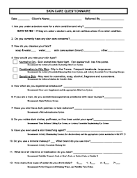 skin care questionnaire fill and sign
