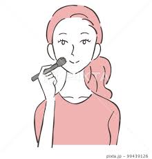 woman makeup makeup brush stock