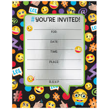 Emoji Foil Birthday Party Invitations 8 Count Party Supplies