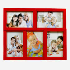 Photo Frame Collage Wall Hanging Red