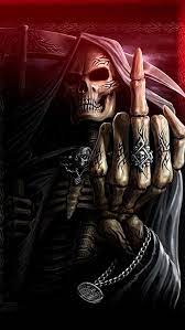 skull skeleton middle finger hd phone