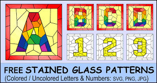 stained glass letter patterns free