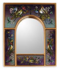 Reverse Painted Glass Wall Mirror