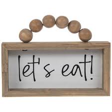 Let S Eat Beaded Wood Wall Decoration