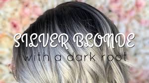 Dark roots blonde waves | cool hair color, balayage hair. How To Do A Paint Between Silver Blonde With A Dark Root Youtube