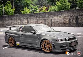 R31/r32/r33/r34/r35 importing into usa straight from japan. Nissan R34 Skyline Gt R Looks Epic On Gold Vossen Wheels Autoevolution