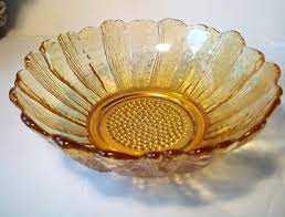 Vintage Amber Depression Glass Bowl