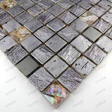 Tile Mosaic Glass And Stone Calvi Silver