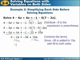 Algebra 1 5 Solve Equations With